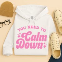 You Need To Calm Down Groovy Retro Cute Funny Hoodie