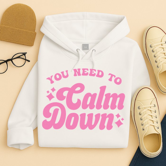 You Need To Calm Down Groovy Retro Cute Funny Hoodie