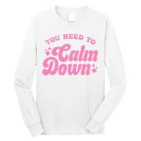 You Need To Calm Down Groovy Retro Cute Funny Long Sleeve Shirt
