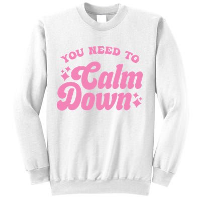 You Need To Calm Down Groovy Retro Cute Funny Sweatshirt