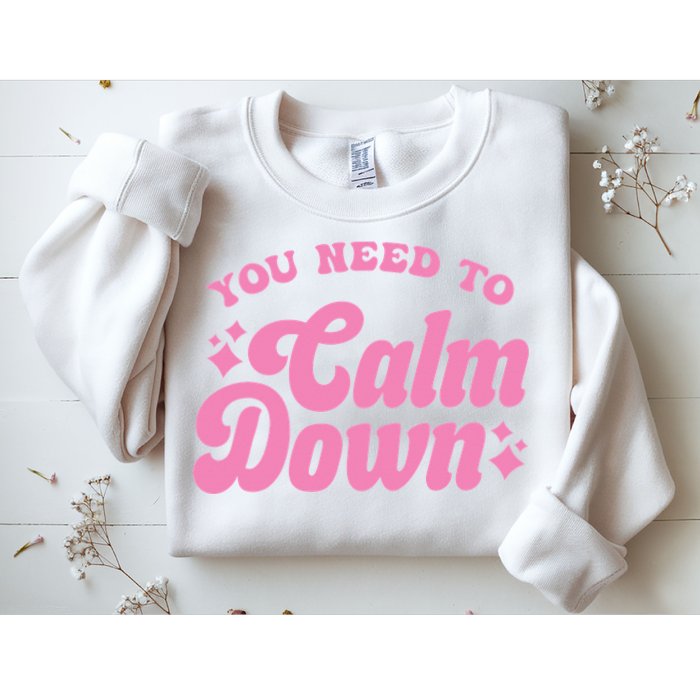 You Need To Calm Down Groovy Retro Cute Funny Sweatshirt