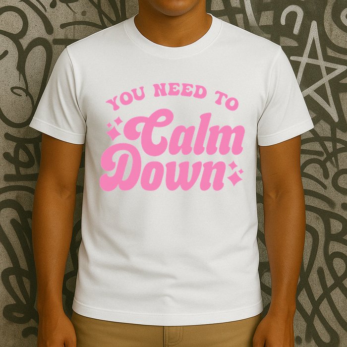 You Need To Calm Down Groovy Retro Cute Funny T-Shirt
