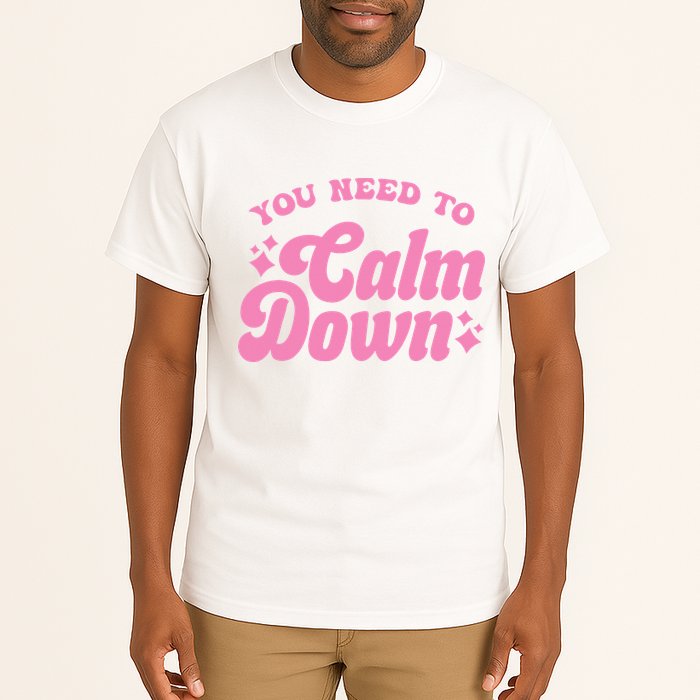 You Need To Calm Down Groovy Retro Cute Funny Tall T-Shirt
