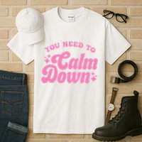 You Need To Calm Down Groovy Retro Cute Funny Tall T-Shirt