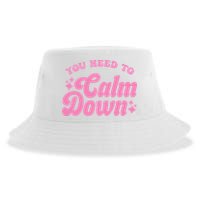 You Need To Calm Down Groovy Retro Cute Funny Sustainable Bucket Hat