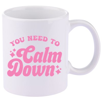 You Need To Calm Down Groovy Retro Cute Funny 11oz C Handle Ceramic Mug
