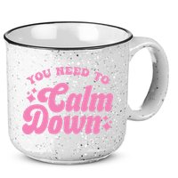 You Need To Calm Down Groovy Retro Cute Funny 15oz Campfire Ceramic Mug