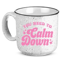 You Need To Calm Down Groovy Retro Cute Funny 15oz Campfire Ceramic Mug