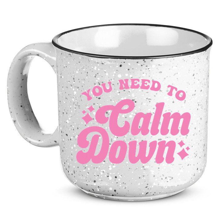 You Need To Calm Down Groovy Retro Cute Funny 15oz Campfire Ceramic Mug