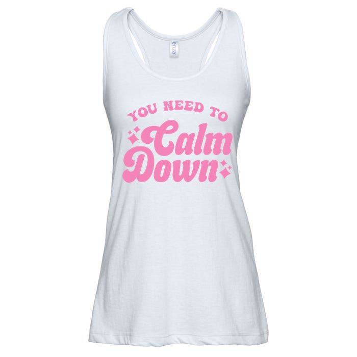 You Need To Calm Down Groovy Retro Cute Funny Ladies Essential Flowy Tank