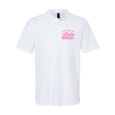 You Need To Calm Down Groovy Retro Cute Funny Polo