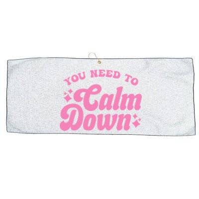 You Need To Calm Down Groovy Retro Cute Funny Large Microfiber Waffle Golf Towel