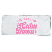 You Need To Calm Down Groovy Retro Cute Funny Large Microfiber Waffle Golf Towel