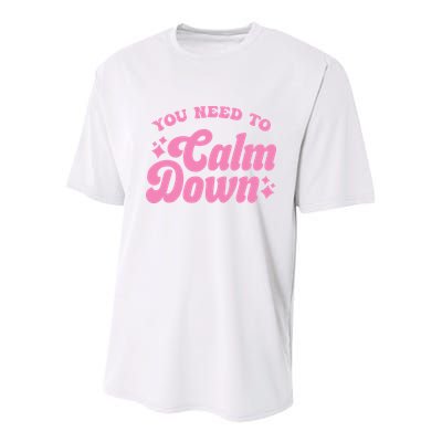 You Need To Calm Down Groovy Retro Cute Funny Youth Performance Sprint T-Shirt
