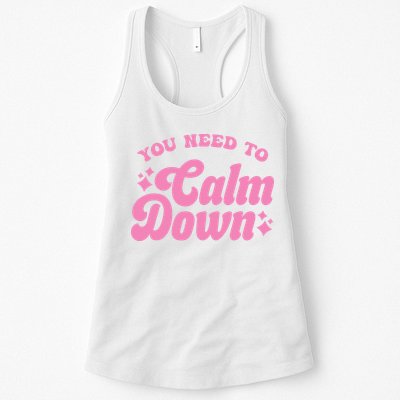 You Need To Calm Down Groovy Retro Cute Funny Womens Tank Top