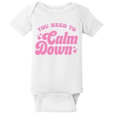 You Need To Calm Down Groovy Retro Cute Funny Baby Bodysuit