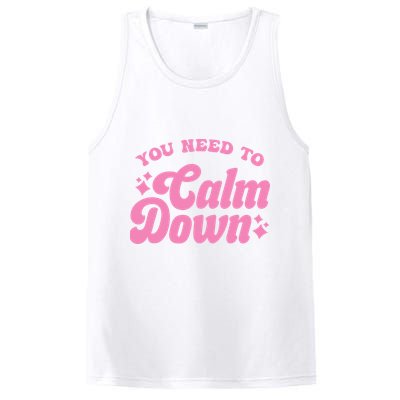 You Need To Calm Down Groovy Retro Cute Funny PosiCharge Competitor Tank