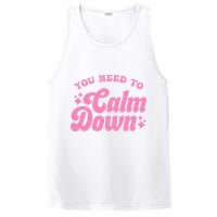 You Need To Calm Down Groovy Retro Cute Funny PosiCharge Competitor Tank