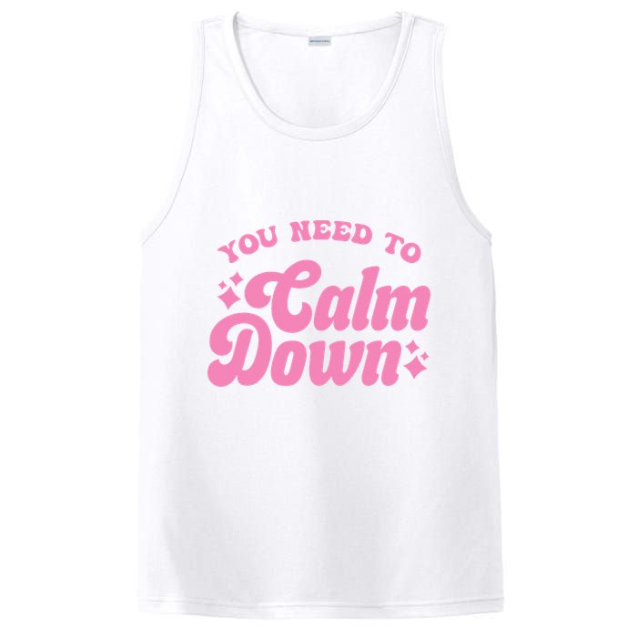 You Need To Calm Down Groovy Retro Cute Funny PosiCharge Competitor Tank