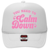 You Need To Calm Down Groovy Retro Cute Funny Trucker Hat