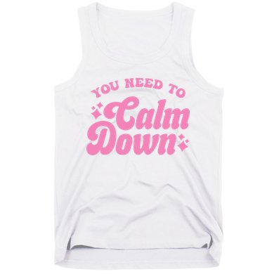 You Need To Calm Down Groovy Retro Cute Funny Tank Top