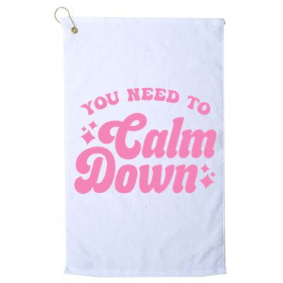 You Need To Calm Down Groovy Retro Cute Funny Golf Towel