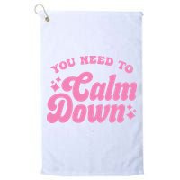 You Need To Calm Down Groovy Retro Cute Funny Golf Towel