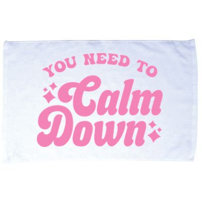 You Need To Calm Down Groovy Retro Cute Funny Microfiber Hand Towel