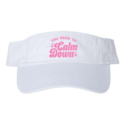 You Need To Calm Down Groovy Retro Cute Funny Visor