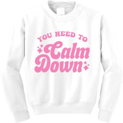 You Need To Calm Down Groovy Retro Cute Funny Kids Sweatshirt