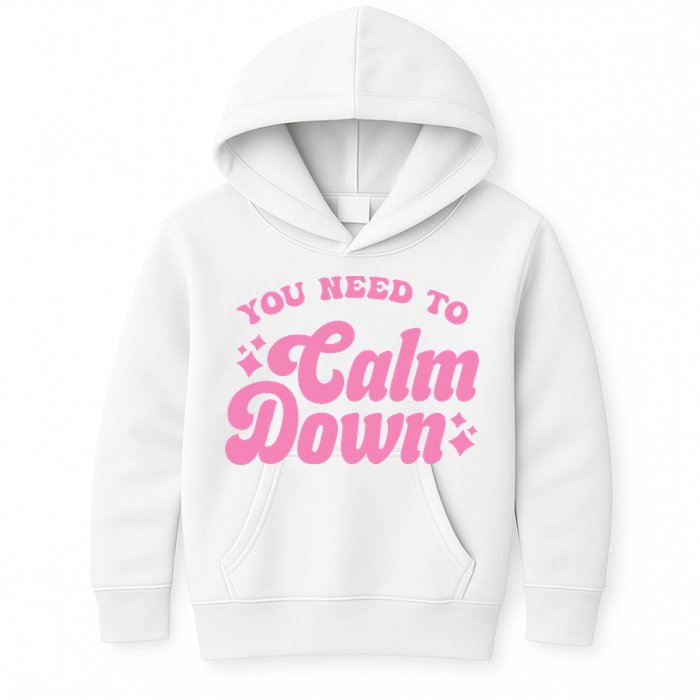 You Need To Calm Down Groovy Retro Cute Funny Kids Hoodie