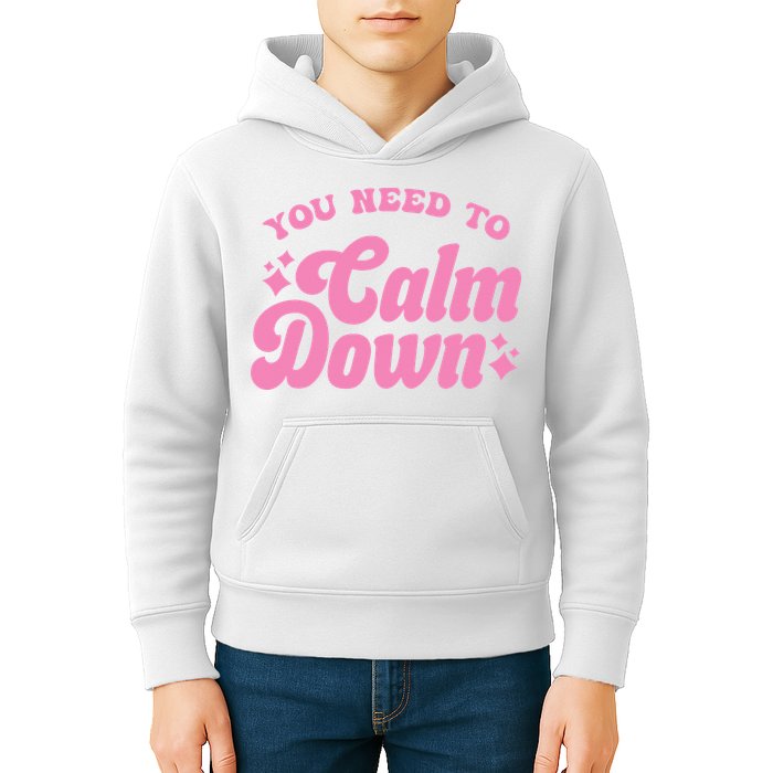 You Need To Calm Down Groovy Retro Cute Funny Kids Hoodie