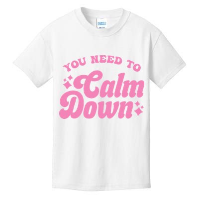 You Need To Calm Down Groovy Retro Cute Funny Kids T-Shirt