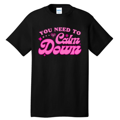 You Need To Calm Down Groovy Retro Cute Funny Tall T-Shirt