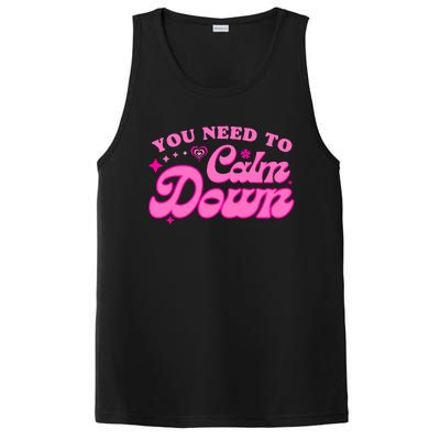 You Need To Calm Down Groovy Retro Cute Funny PosiCharge Competitor Tank