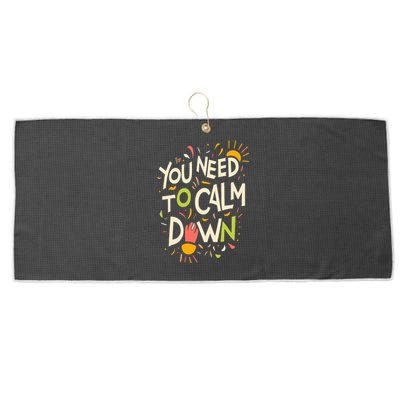 You need to calm down Large Microfiber Waffle Golf Towel