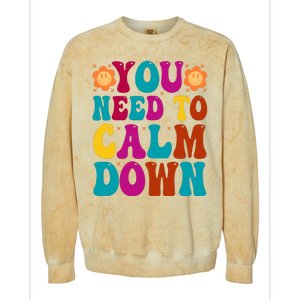 You Need To Clam Down Retro Colorful Colorblast Crewneck Sweatshirt