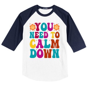 You Need To Clam Down Retro Colorful Baseball Sleeve Shirt