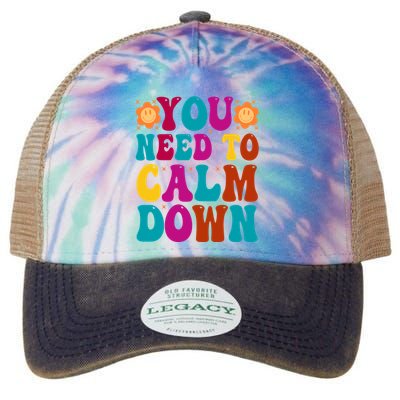 You Need To Clam Down Retro Colorful Legacy Tie Dye Trucker Hat