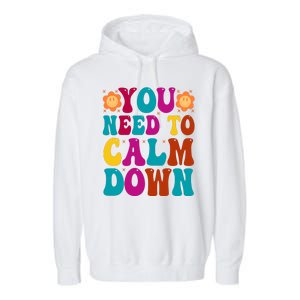 You Need To Clam Down Retro Colorful Garment-Dyed Fleece Hoodie