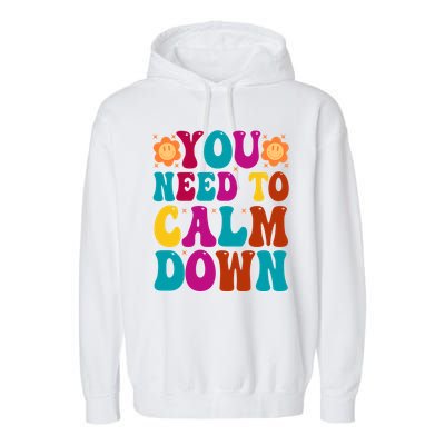 You Need To Clam Down Retro Colorful Garment-Dyed Fleece Hoodie