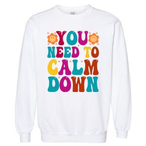 You Need To Clam Down Retro Colorful Garment-Dyed Sweatshirt