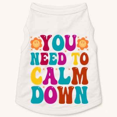 You Need To Clam Down Retro Colorful Doggie Tank