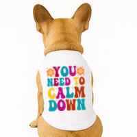 You Need To Clam Down Retro Colorful Doggie Tank