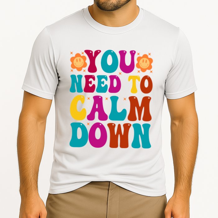 You Need To Clam Down Retro Colorful Performance Shirt