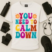 You Need To Clam Down Retro Colorful Performance Shirt