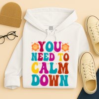 You Need To Clam Down Retro Colorful Hoodie