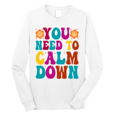 You Need To Clam Down Retro Colorful Long Sleeve Shirt