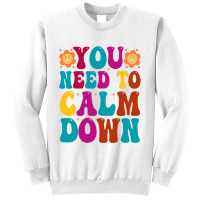 You Need To Clam Down Retro Colorful Sweatshirt