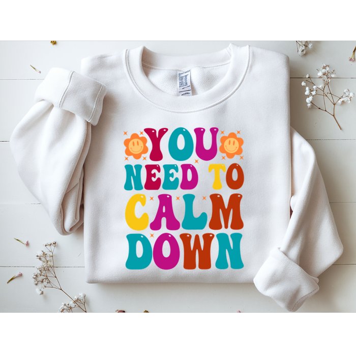 You Need To Clam Down Retro Colorful Sweatshirt